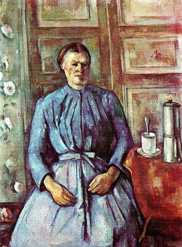 Paul Cezanne kvinna med kaffekanna Sweden oil painting art